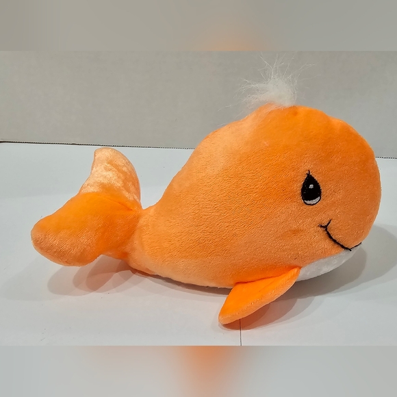 1998 Precious Moments Tender Tails 7" Orange Whale Enesco Bean Bag Plush EUC - Picture 4 of 9
